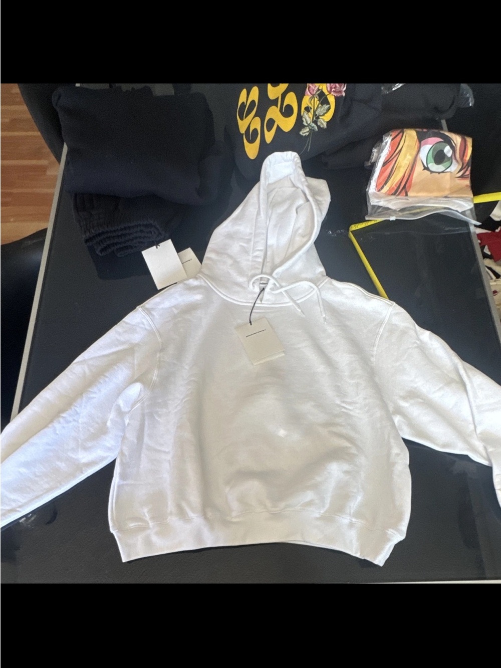 Alexander Wang White Cropped Hoodie with Tag